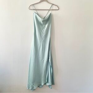 NEW ASTR The Label Flowy Blue Maxi Dress With Slit